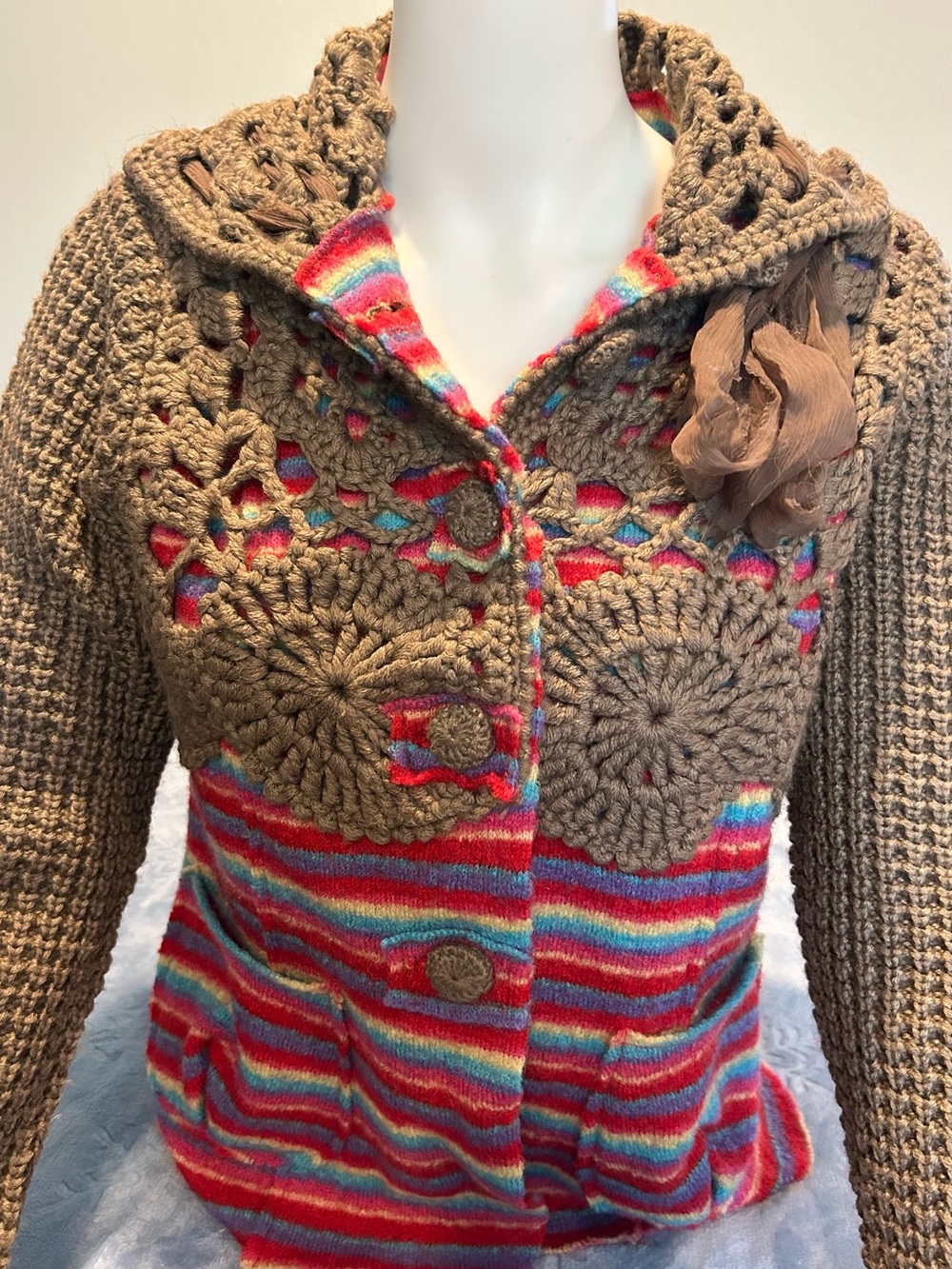 Vintage Cop Copine "Mateo" Wool Avant Garde Knit Sweater Top FR 42 Fits M